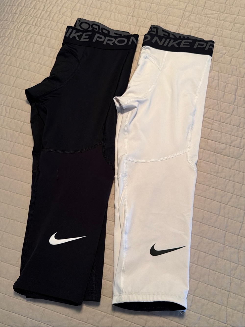 Nike Kids Two-Pack Compression Leggings — Black & White